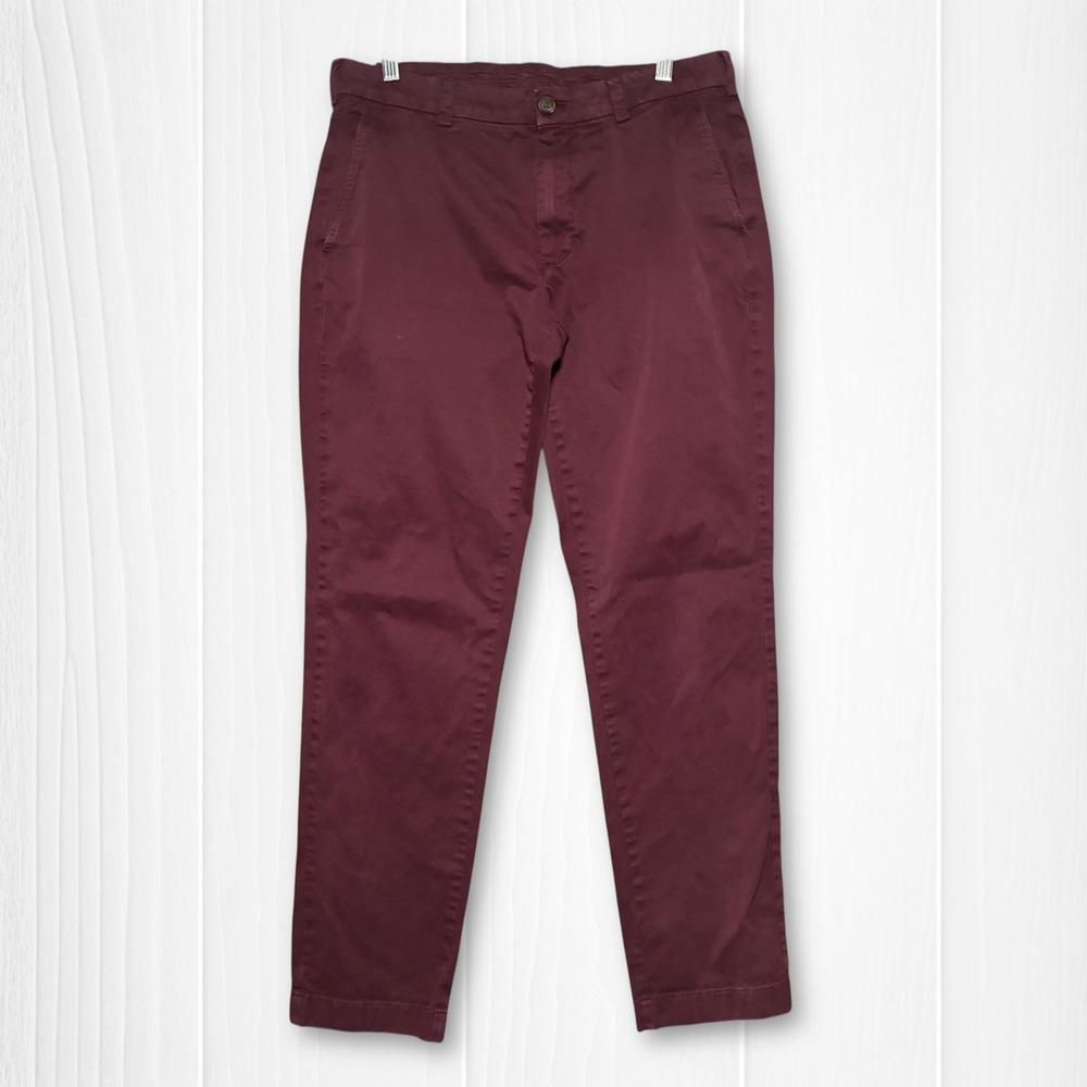 Brooks Brothers Red Fleece Mens‎ Burgundy Chino Pants 34X32 Cotton Stretch